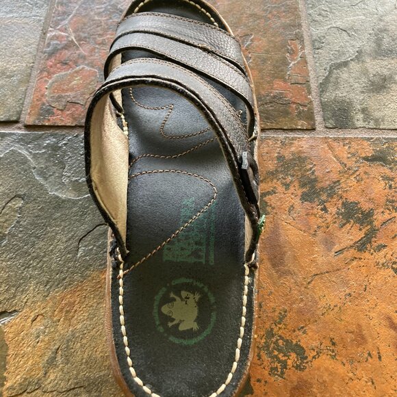 EL NATURALISTA, Leather Slip On Sandals, Size US 8, Dark Navy Blue - Picture 6 of 7